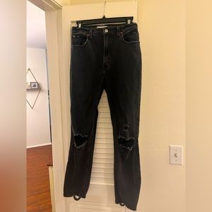 Abercrombie distressed black ankle jeans